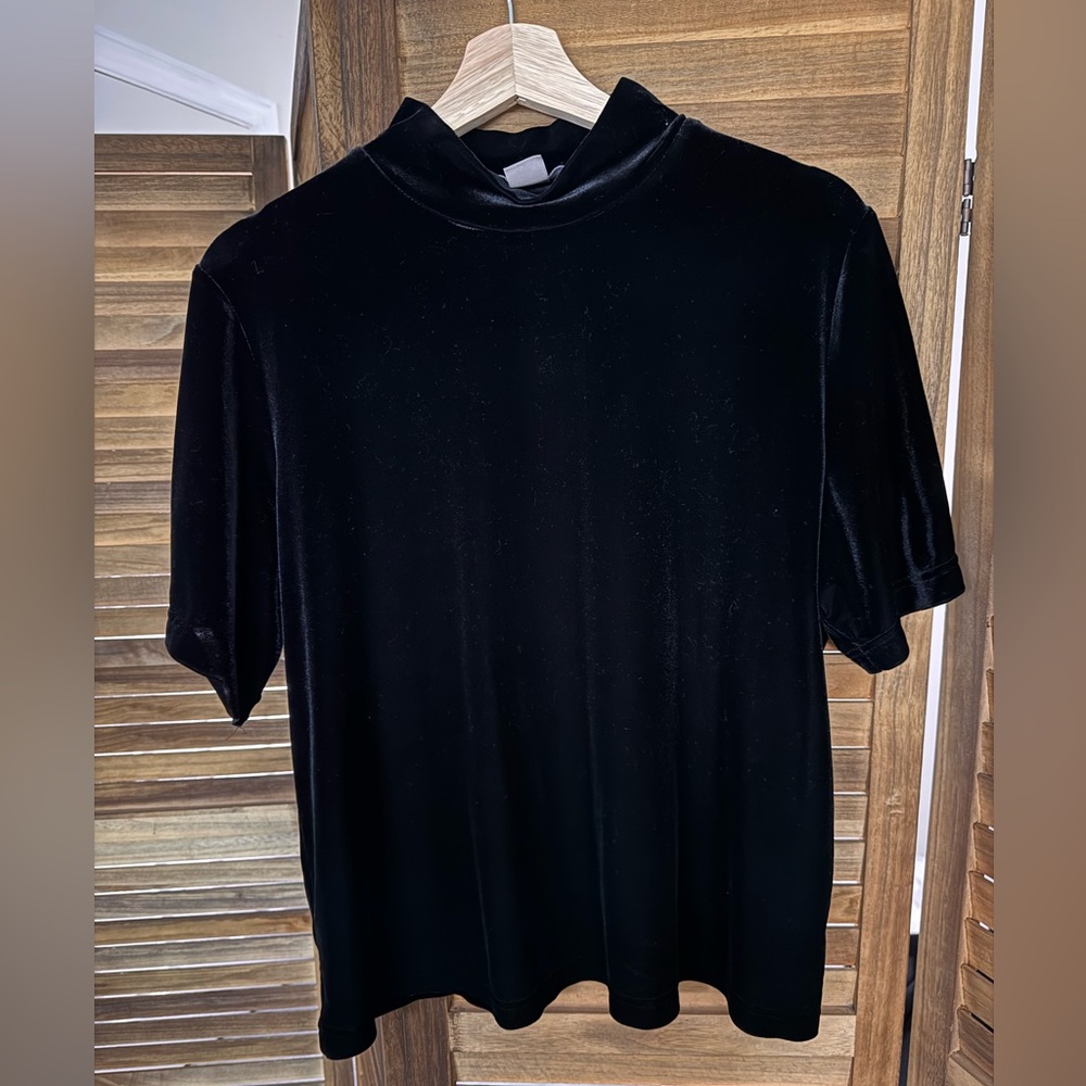 Velvet Mock Neck Top